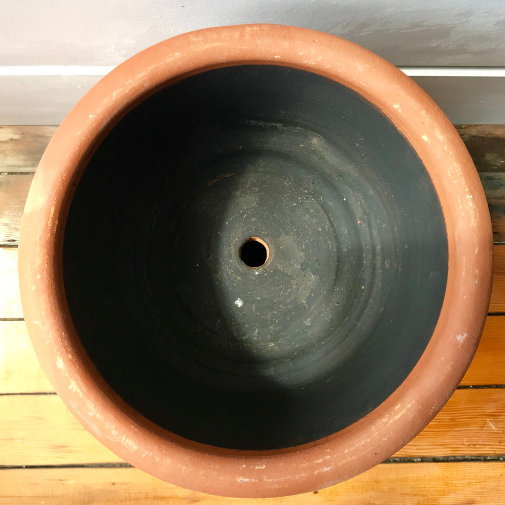 Textured Terra Cotta Cylinder Pot